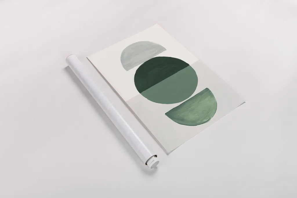 In Between I Green by Danhui Nai. shown as a rolled paper print. Available as archival giclee rolled canvas, fine art paper, or poster print. SKU 79948h.