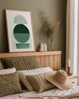In Between I Green by Danhui Nai. shown as a paper print in a natural frame. Available as a archival giclee rolled canvas, fine art paper, or poster print. SKU 79948h.