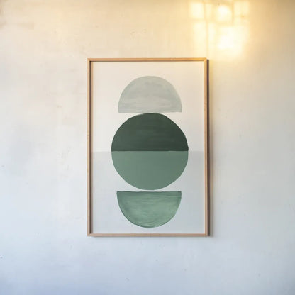 In Between I Green by Danhui Nai. shown as a paper print in a natural frame. Available as a archival giclee rolled canvas, fine art paper, or poster print. SKU 79948h.
