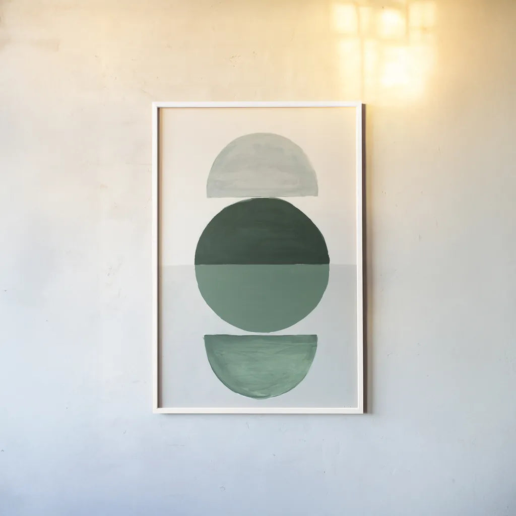 In Between I Green by Danhui Nai. shown as a paper print in a white frame. Available as a archival giclee rolled canvas, fine art paper, or poster print. SKU 79948h.
