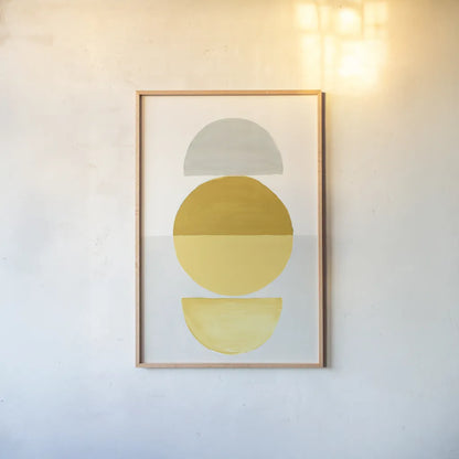 In Between I Yellow by Danhui Nai. shown as a paper print in a natural frame. Available as a archival giclee rolled canvas, fine art paper, or poster print. SKU 79950h.