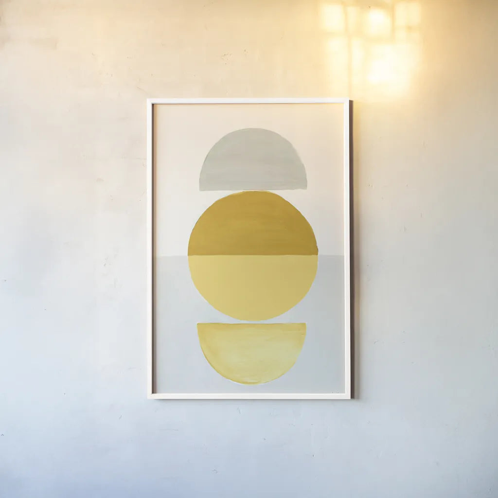 In Between I Yellow by Danhui Nai. shown as a paper print in a white frame. Available as a archival giclee rolled canvas, fine art paper, or poster print. SKU 79950h.