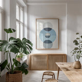In Between II by Danhui Nai. shown as a print in a natural wood frame in a dining room. Available as a archival giclee rolled canvas, fine art paper, or poster print. SKU 76098h.