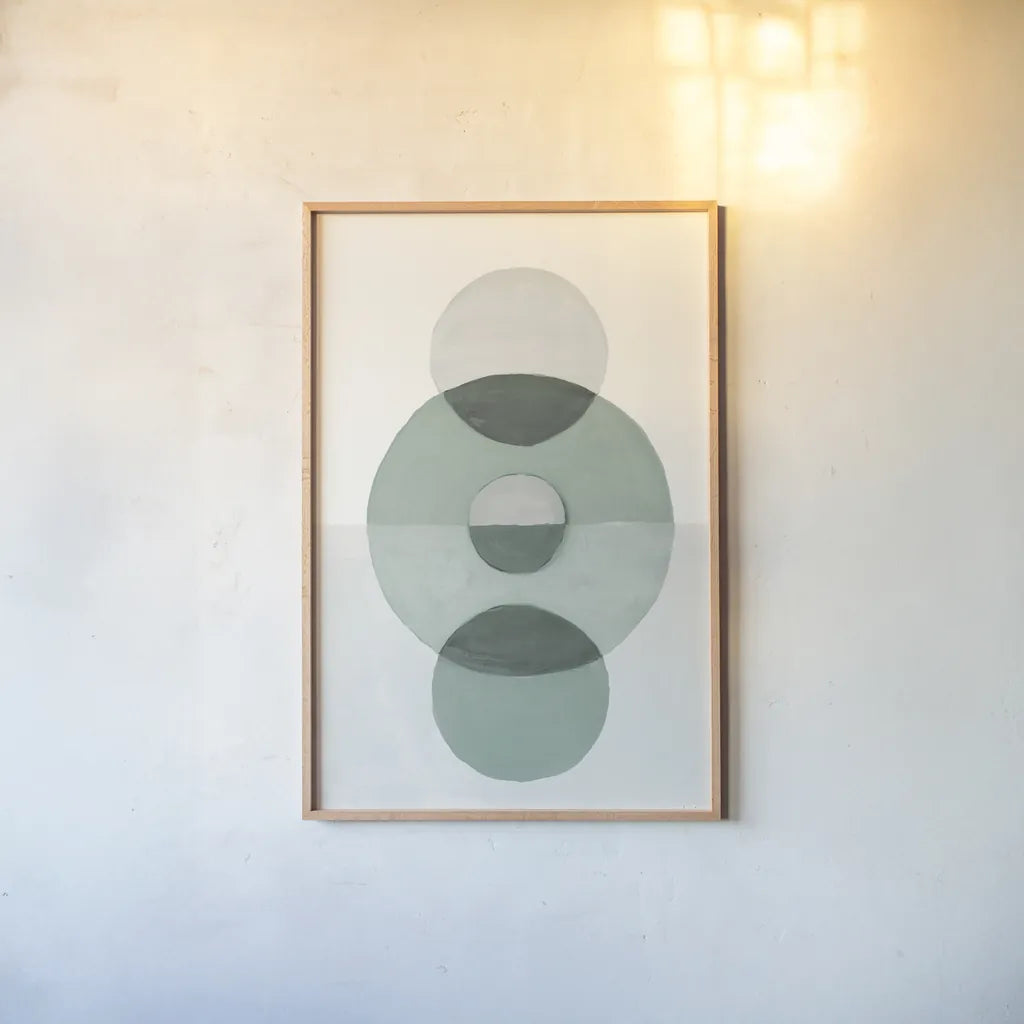 In Between II Eucalyptus by Danhui Nai. shown as a paper print in a natural frame. Available as a archival giclee rolled canvas, fine art paper, or poster print. SKU 79947h.