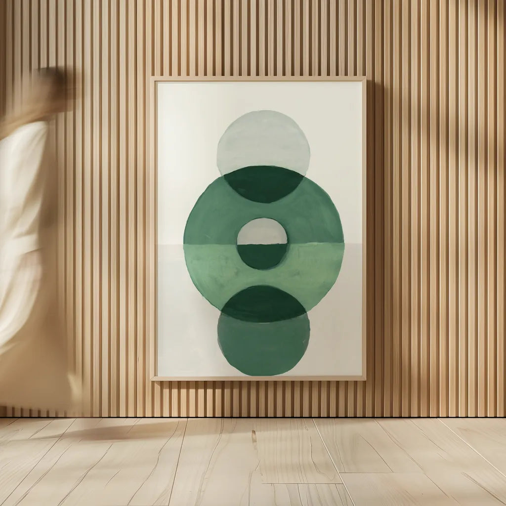 In Between II Green by Danhui Nai. shown as over sized large wall art. Available as an archival giclee rolled canvas, fine art paper, or poster print. SKU 79949h.