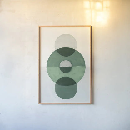 In Between II Green by Danhui Nai. shown as a paper print in a natural frame. Available as a archival giclee rolled canvas, fine art paper, or poster print. SKU 79949h.