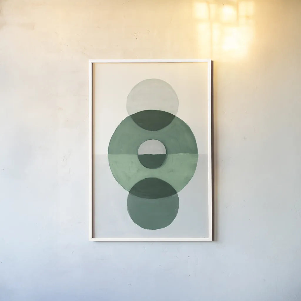 In Between II Green by Danhui Nai. shown as a paper print in a white frame. Available as a archival giclee rolled canvas, fine art paper, or poster print. SKU 79949h.