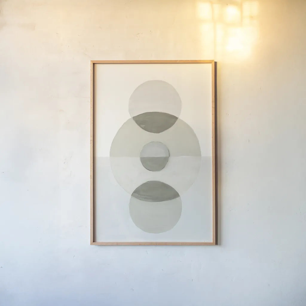 In Between II Neutral by Danhui Nai. shown as a paper print in a natural frame. Available as a archival giclee rolled canvas, fine art paper, or poster print. SKU 79953h.