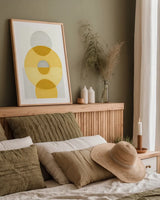 In Between II Yellow by Danhui Nai. shown as a paper print in a natural frame. Available as a archival giclee rolled canvas, fine art paper, or poster print. SKU 79951h.