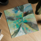 In the Valley Abstract I by Danhui Nai. Shown as a detailed flat fine art print, highlighting archival giclee quality. Available as an archival giclee rolled canvas, fine art paper, or poster print. SKU 47251a.