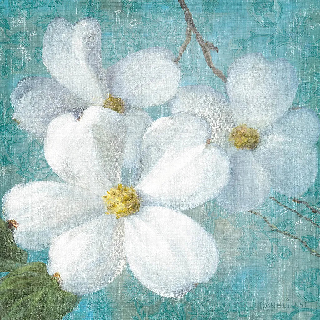 Indiness Blossom Square Vintage III by Danhui Nai. SKU 14018a. Archival Giclee Fine art print for wall decor.