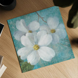 Indiness Blossom Square Vintage III by Danhui Nai. Shown as a detailed flat fine art print, highlighting archival giclee quality. Available as an archival giclee rolled canvas, fine art paper, or poster print. SKU 14018a.