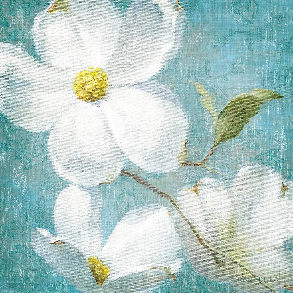 Indiness Blossom Square Vintage IV by Danhui Nai. SKU 14017a. Archival Giclee Fine art print for wall decor.