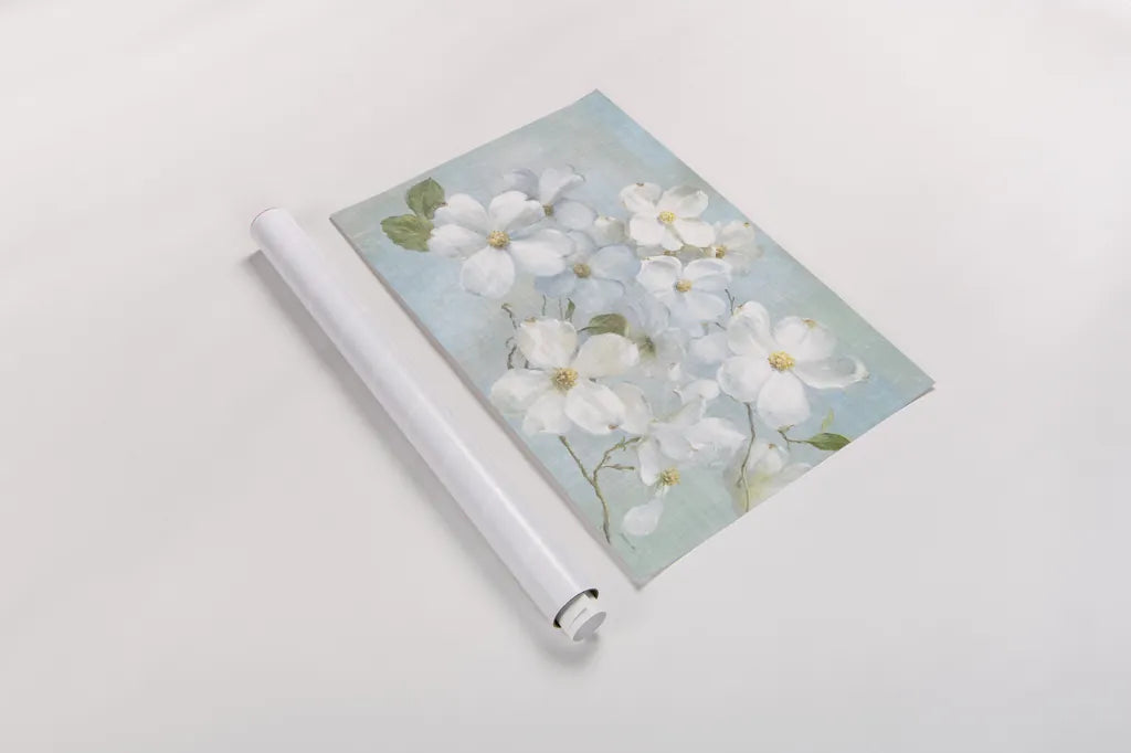 Indiness Blossoms Light by Danhui Nai. shown as a rolled paper print. Available as archival giclee rolled canvas, fine art paper, or poster print. SKU 44821i.