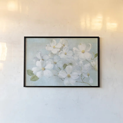 Indiness Blossoms Light by Danhui Nai. shown as a paper print in a black flame. Available as a archival giclee rolled canvas, fine art paper, or poster print. SKU 44821i.