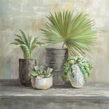 Indoor Garden Gray by Danhui Nai. SKU 73200a. Archival Giclee Fine art print for wall decor.