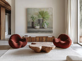 Indoor Garden Gray by Danhui Nai. Shown as extra-large giant wall art in a modern living room. Available as an archival giclee rolled canvas, fine art paper, or poster print. SKU 73200a.