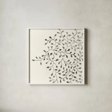 Ink Leaf II by Danhui Nai. Shown in a crisp white glass frame for a clean and minimalist style. Available as an archival giclee rolled canvas, fine art paper, or poster print. SKU 79346a.