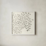 Ink Leaf III by Danhui Nai. Shown in a crisp white glass frame for a clean and minimalist style. Available as an archival giclee rolled canvas, fine art paper, or poster print. SKU 79347a.