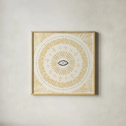 Inner Light by Danhui Nai. Shown in a natural wood glass frame for a timeless modern aesthetic. Available as an archival giclee rolled canvas, fine art paper, or poster print. SKU 91000a.