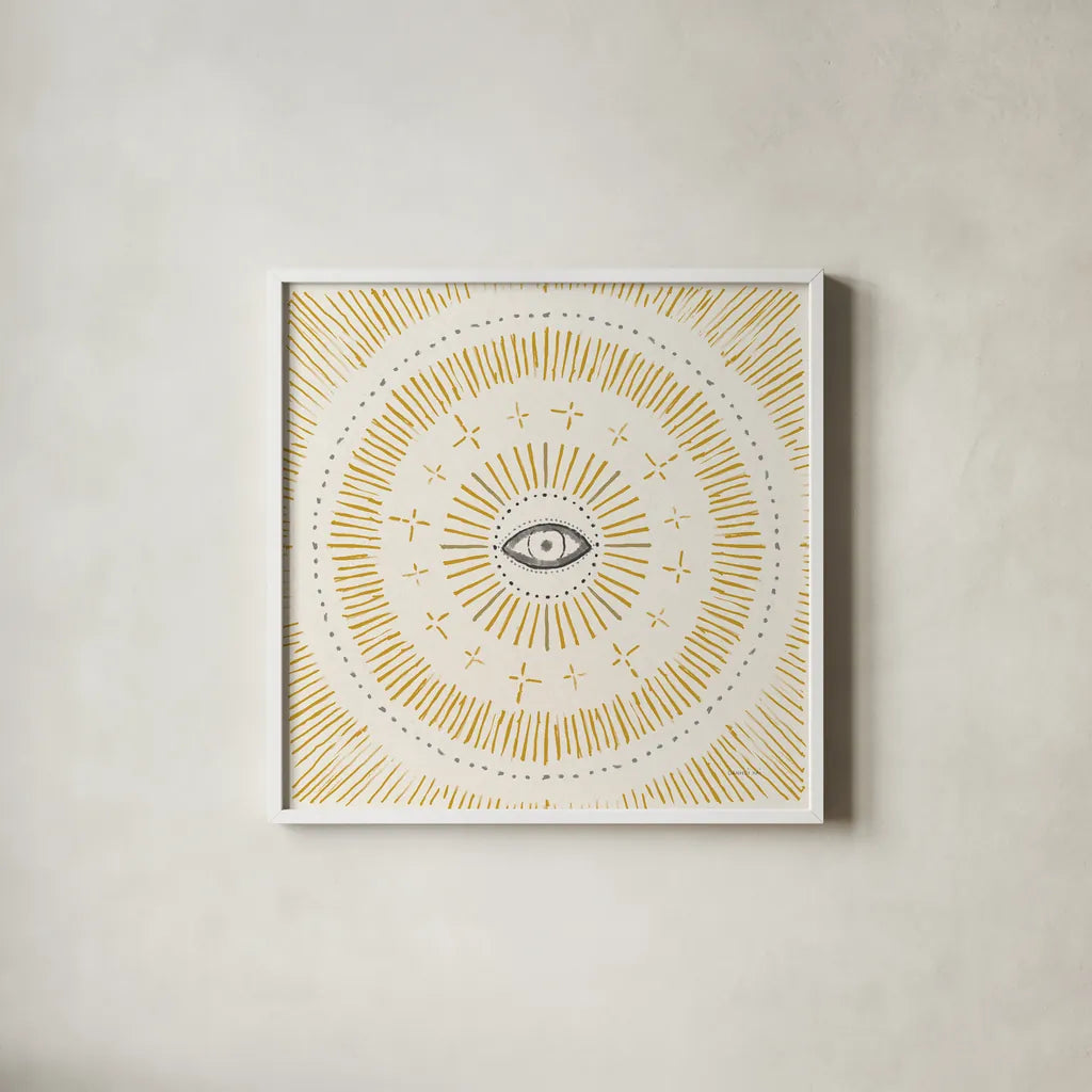 Inner Light by Danhui Nai. Shown in a crisp white glass frame for a clean and minimalist style. Available as an archival giclee rolled canvas, fine art paper, or poster print. SKU 91000a.