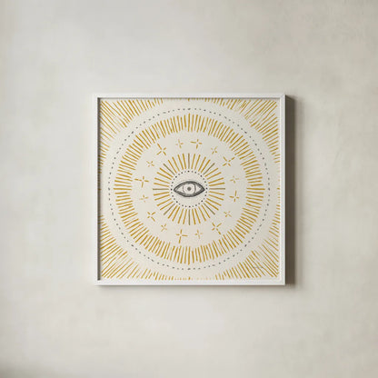 Inner Light by Danhui Nai. Shown in a crisp white glass frame for a clean and minimalist style. Available as an archival giclee rolled canvas, fine art paper, or poster print. SKU 91000a.