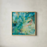 Interstellar by Danhui Nai. Shown in a natural wood glass frame for a timeless modern aesthetic. Available as an archival giclee rolled canvas, fine art paper, or poster print. SKU 47248a.
