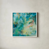 Interstellar by Danhui Nai. Shown in a crisp white glass frame for a clean and minimalist style. Available as an archival giclee rolled canvas, fine art paper, or poster print. SKU 47248a.