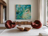 Interstellar by Danhui Nai. Shown as extra-large giant wall art in a modern living room. Available as an archival giclee rolled canvas, fine art paper, or poster print. SKU 47248a.