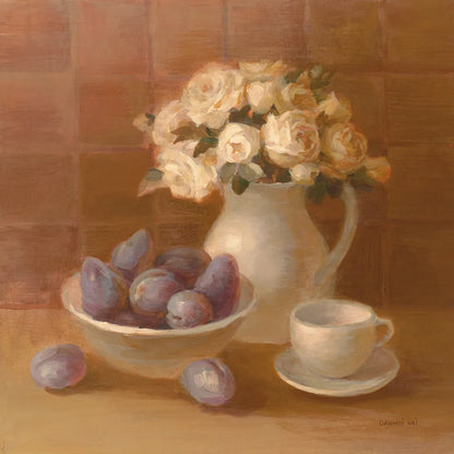 Ironstone with Roses by Danhui Nai. SKU 95030a. Archival Giclee Fine art print for wall decor.