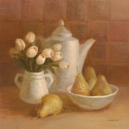 Ironstone with Tulips by Danhui Nai. SKU 95029a. Archival Giclee Fine art print for wall decor.