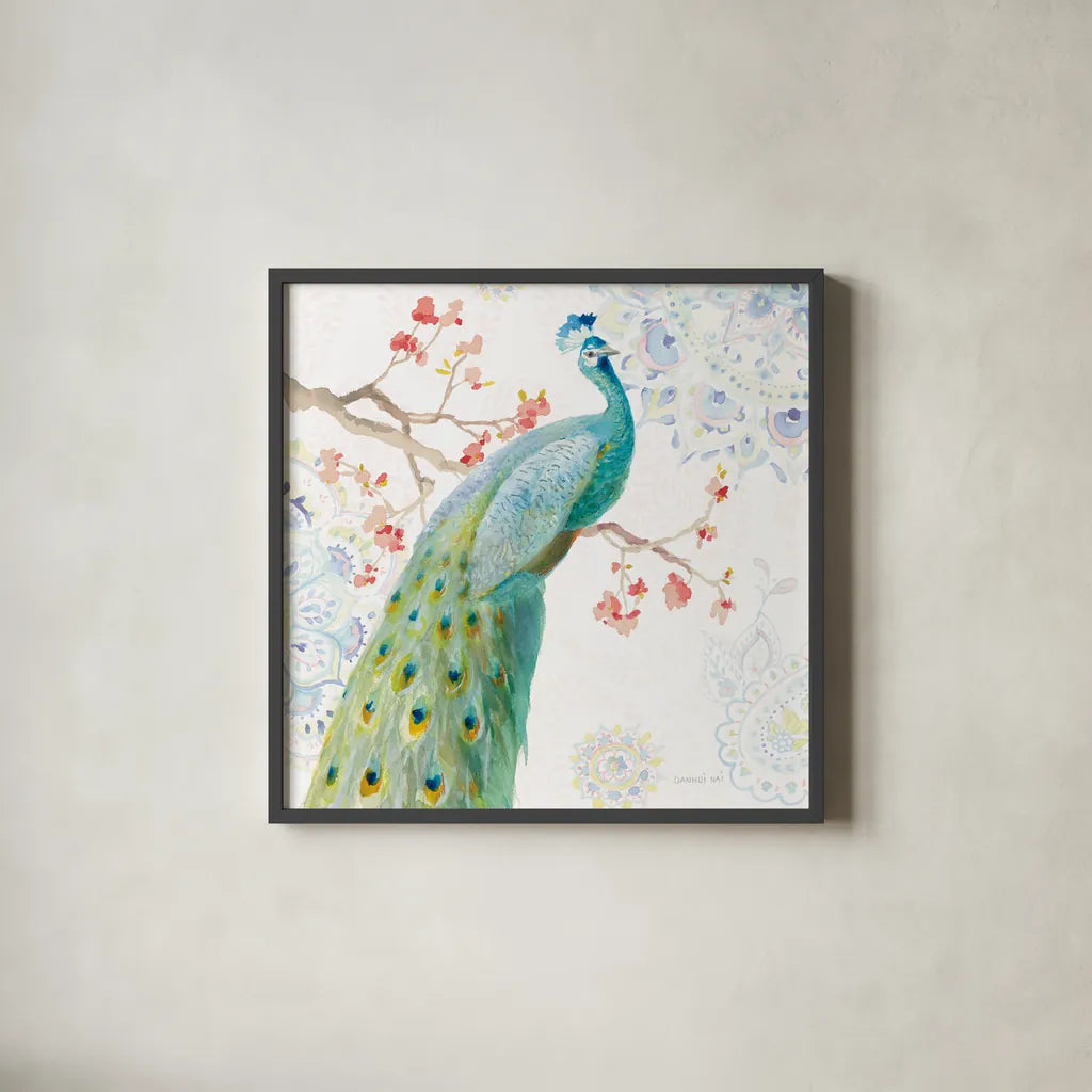 Jaipur I by Danhui Nai. Shown in a sleek black glass frame for a contemporary gallery look. Available as an archival giclee rolled canvas, fine art paper, or poster print. SKU 38670a.