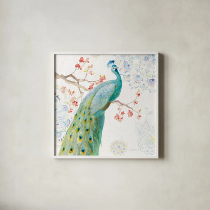 Jaipur I by Danhui Nai. Shown in a crisp white glass frame for a clean and minimalist style. Available as an archival giclee rolled canvas, fine art paper, or poster print. SKU 38670a.