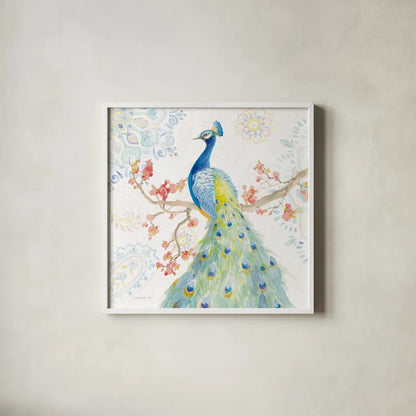 Jaipur II by Danhui Nai. Shown in a crisp white glass frame for a clean and minimalist style. Available as an archival giclee rolled canvas, fine art paper, or poster print. SKU 38671a.