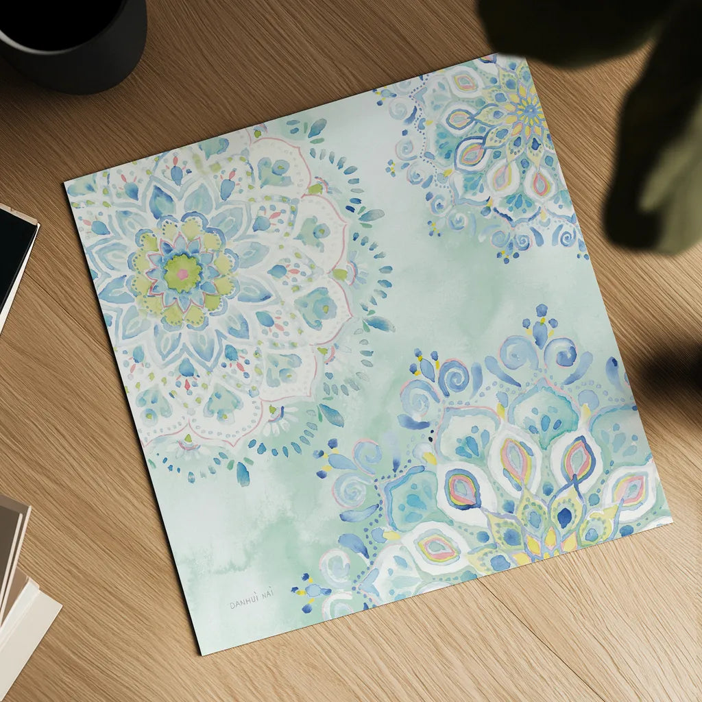 Jaipur III by Danhui Nai. Shown as a detailed flat fine art print, highlighting archival giclee quality. Available as an archival giclee rolled canvas, fine art paper, or poster print. SKU 38672a.