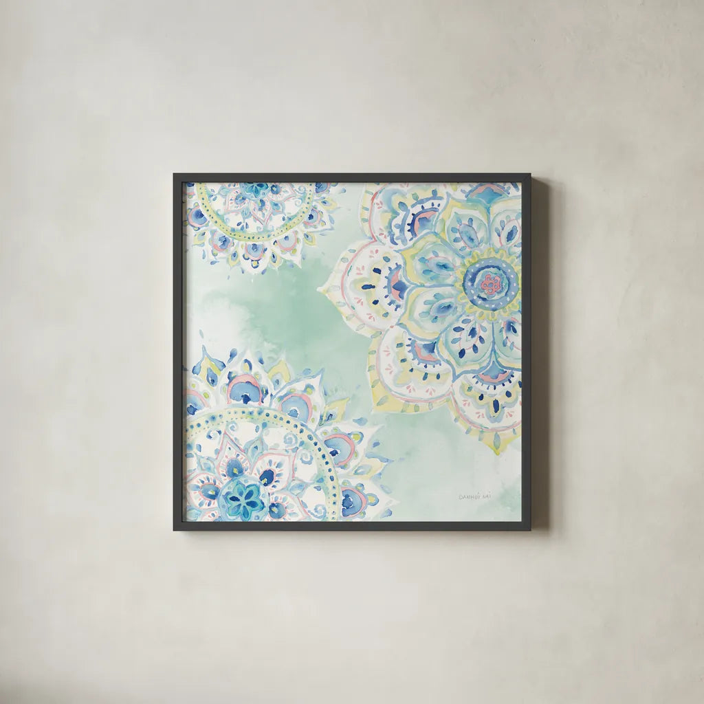 Jaipur IV by Danhui Nai. Shown in a sleek black glass frame for a contemporary gallery look. Available as an archival giclee rolled canvas, fine art paper, or poster print. SKU 38673a.