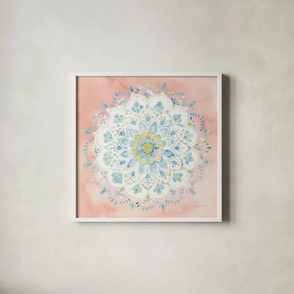 Jaipur V by Danhui Nai. Shown in a crisp white glass frame for a clean and minimalist style. Available as an archival giclee rolled canvas, fine art paper, or poster print. SKU 38674a.