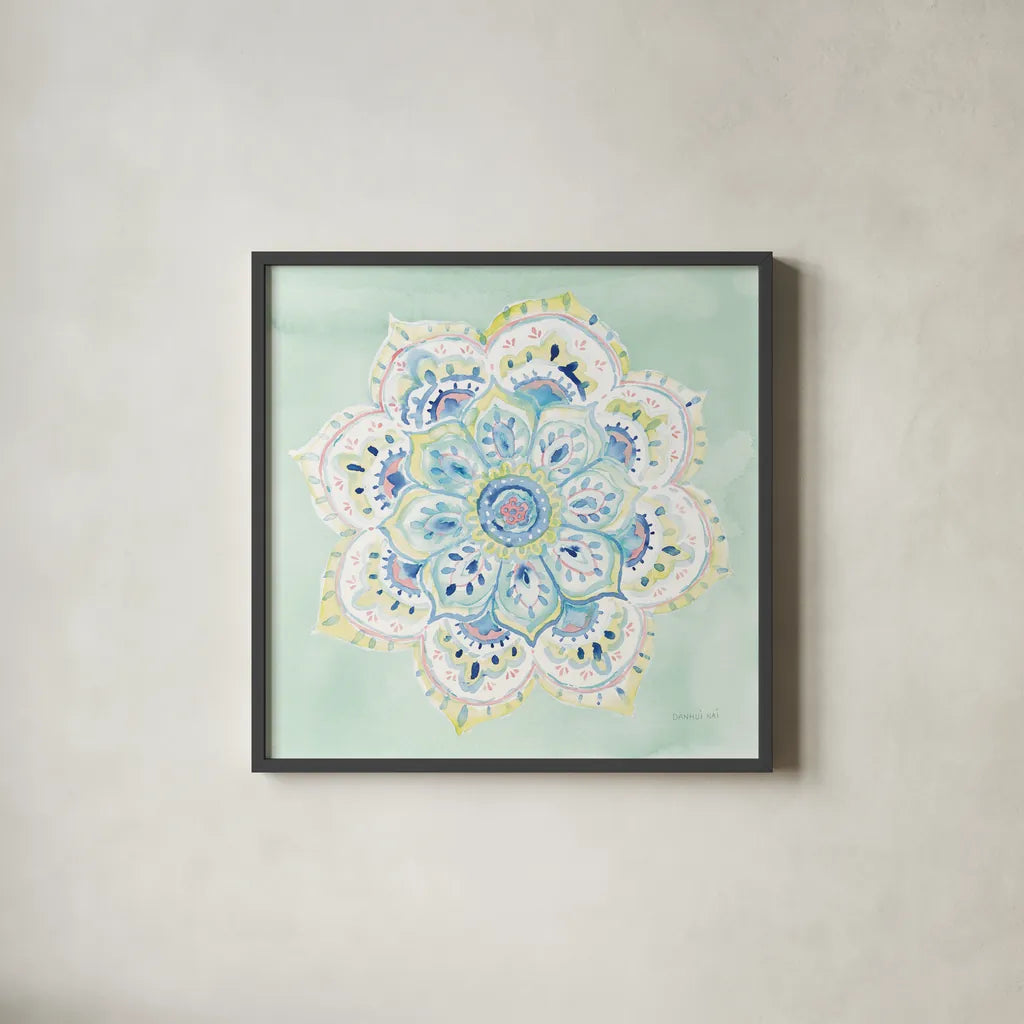 Jaipur VI by Danhui Nai. Shown in a sleek black glass frame for a contemporary gallery look. Available as an archival giclee rolled canvas, fine art paper, or poster print. SKU 38675a.