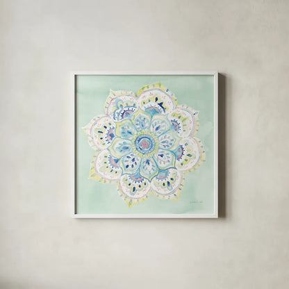 Jaipur VI by Danhui Nai. Shown in a crisp white glass frame for a clean and minimalist style. Available as an archival giclee rolled canvas, fine art paper, or poster print. SKU 38675a.