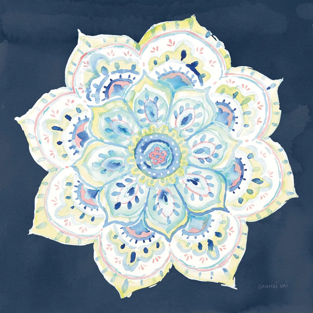 Jaipur VI Navy by Danhui Nai. SKU 39356a. Archival Giclee Fine art print for wall decor.