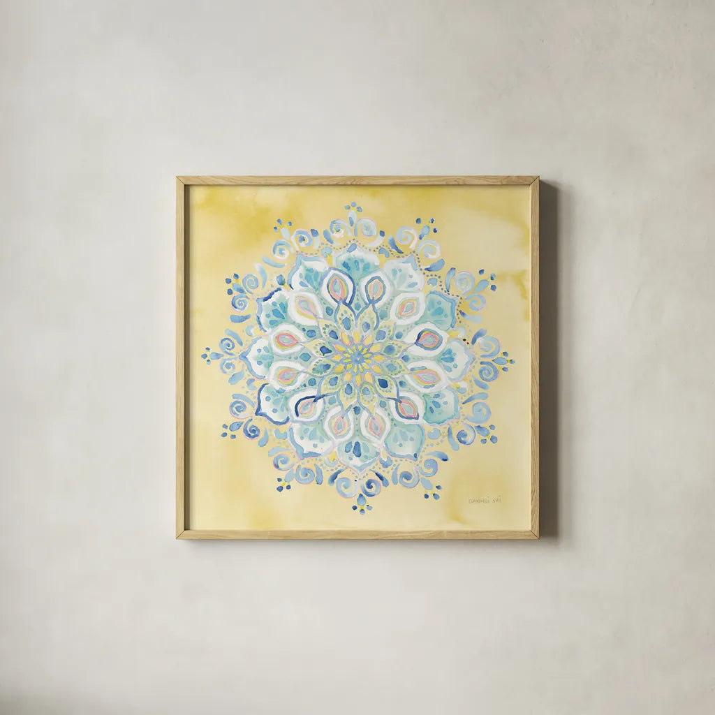 Jaipur VII by Danhui Nai. Shown in a natural wood glass frame for a timeless modern aesthetic. Available as an archival giclee rolled canvas, fine art paper, or poster print. SKU 38676a.