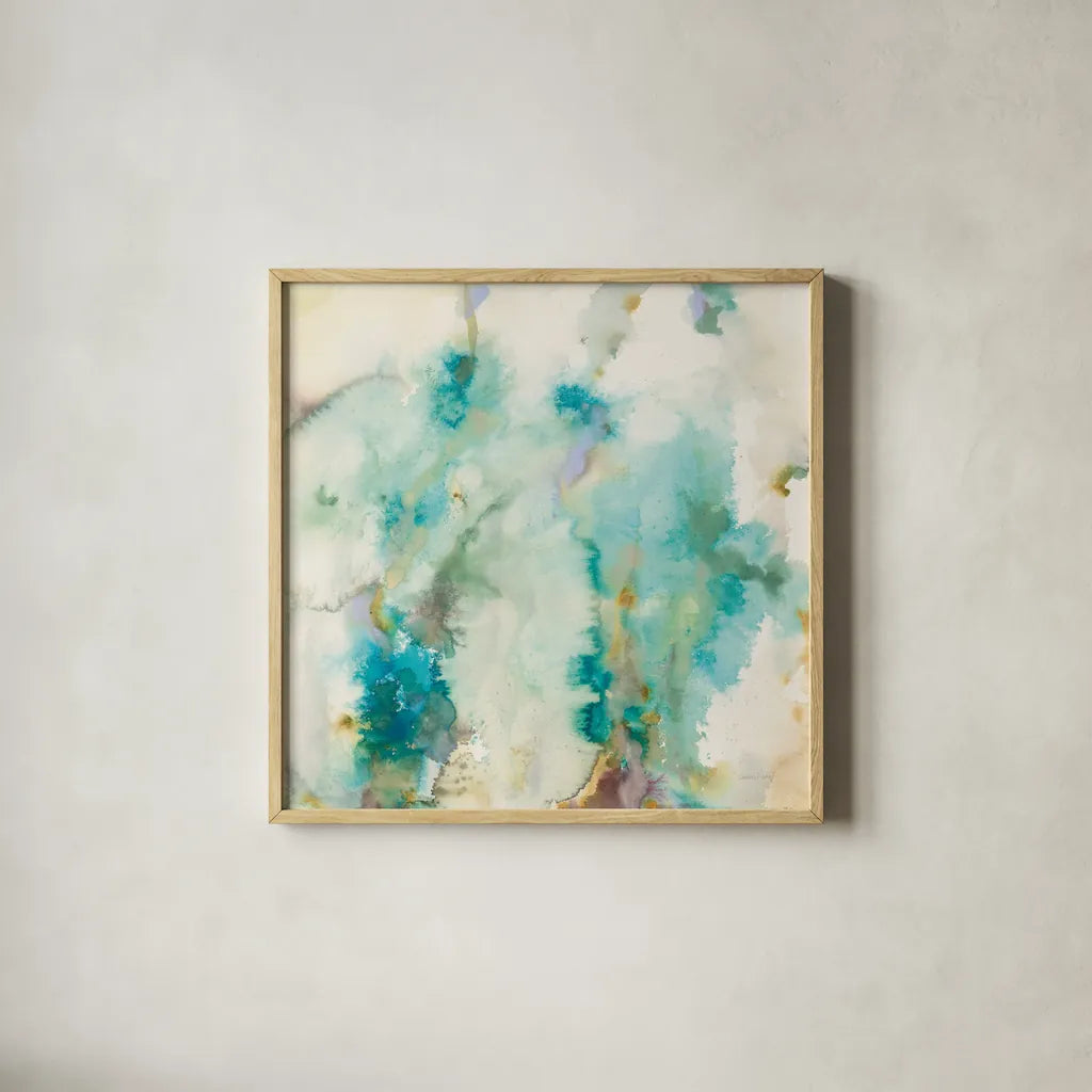 Jaipur XII by Danhui Nai. Shown in a natural wood glass frame for a timeless modern aesthetic. Available as an archival giclee rolled canvas, fine art paper, or poster print. SKU 38681a.