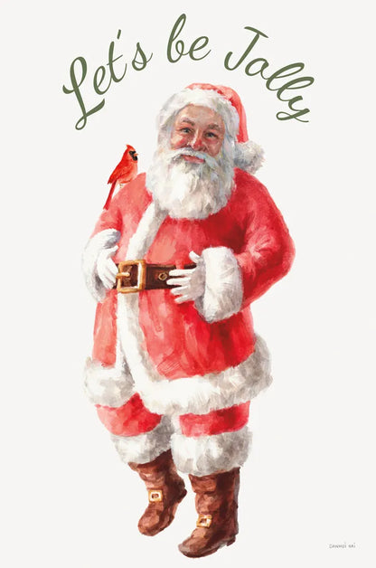 Jolly Santa by Danhui Nai. SKU 80001h. Archival Giclee Fine art print for wall decor.