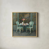 Joy of Paris II by Danhui Nai. Shown in a natural wood glass frame for a timeless modern aesthetic. Available as an archival giclee rolled canvas, fine art paper, or poster print. SKU 18239a.