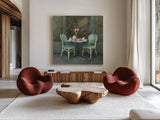 Joy of Paris II by Danhui Nai. Shown as extra-large giant wall art in a modern living room. Available as an archival giclee rolled canvas, fine art paper, or poster print. SKU 18239a.
