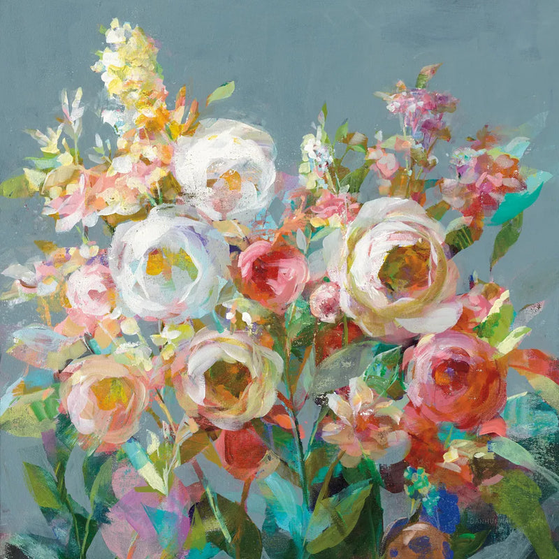 Joy of the Garden Square I by Danhui Nai. SKU 53136a. Archival Giclee Fine art print for wall decor.