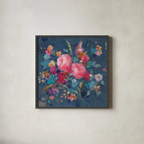 Joyful Bouquet by Danhui Nai. Shown in a sleek black glass frame for a contemporary gallery look. Available as an archival giclee rolled canvas, fine art paper, or poster print. SKU 67707a.