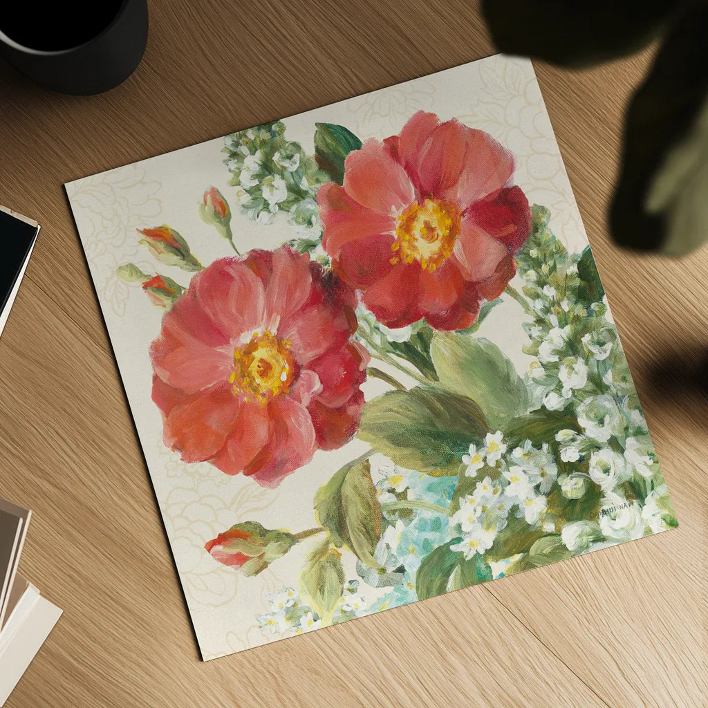 June Abundance II by Danhui Nai. Shown as a detailed flat fine art print, highlighting archival giclee quality. Available as an archival giclee rolled canvas, fine art paper, or poster print. SKU 91468a.