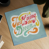 Just Living the Dream by Danhui Nai. Shown as a detailed flat fine art print, highlighting archival giclee quality. Available as an archival giclee rolled canvas, fine art paper, or poster print. SKU 101295a.