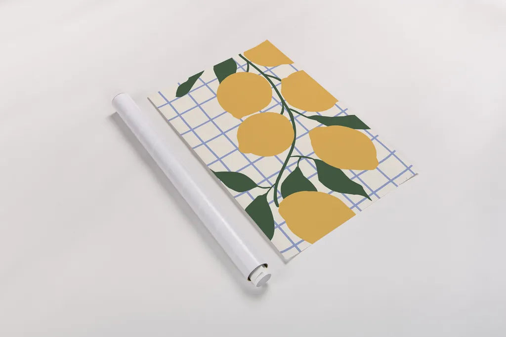 Kitchen Lemons by Danhui Nai. shown as a rolled paper print. Available as archival giclee rolled canvas, fine art paper, or poster print. SKU 94981h.